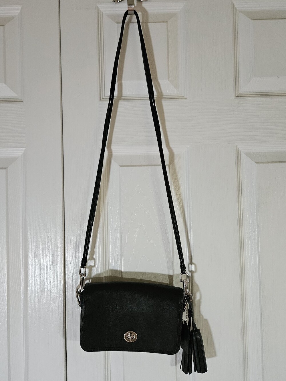 NWOT Coach 19914 Legacy Penny Black Leather Tassel Crossbody Bag